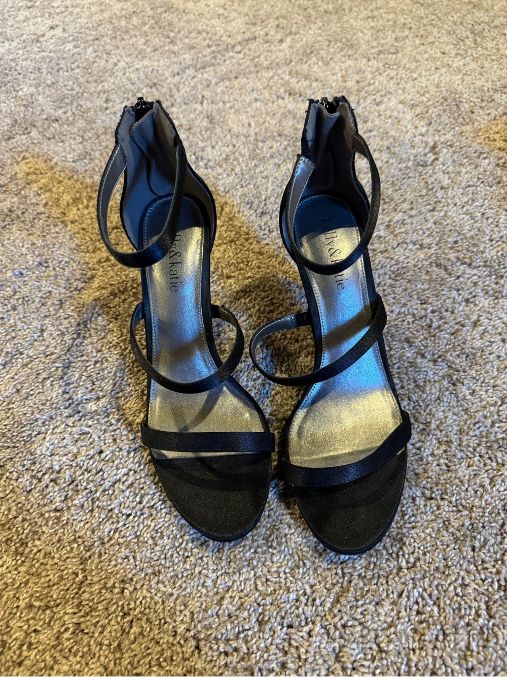 Black Strappy High Heel Sandals - Women